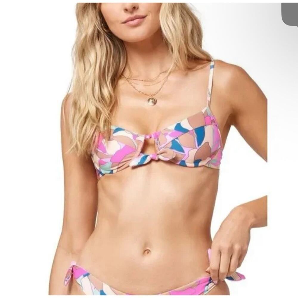 NWT L*Space Rose Bikini Top Floral Print Sz L $119